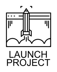 launch project icon illustration on transparent background