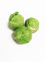 Brussels sprout on white background