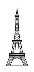 Vector illustration of Eiffel Tower symbol of Paris, France icon illustration on transparent background
