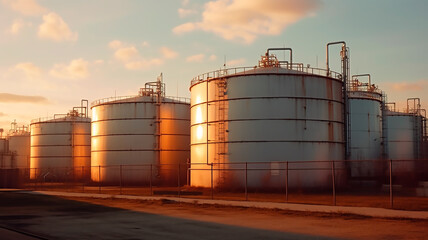 Obraz premium Butane gas stores, butane gas giants, butane gas production, butane gas generated with AI generative technology.