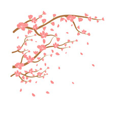 Watercolor sakura frame icon illustration on transparent background