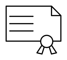 diploma outline icon illustration on transparent background