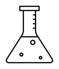 flask outline icon illustration on transparent background