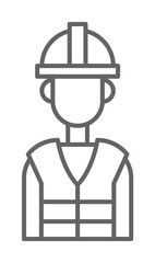 Industry factory helmet industrial man person worker on white background icon illustration on transparent background