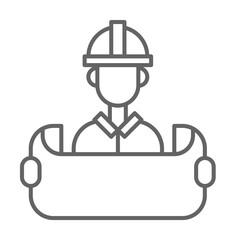 Industry architect construction engineer foreman helmet industrial work on white background icon illustration on transparent background