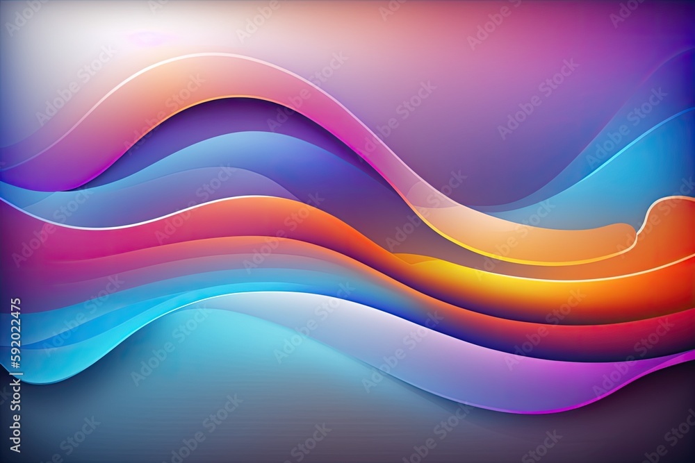 Poster colorful abstract background with fluid wavy line. generative ai