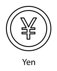 Obraz premium yen coin icon illustration on transparent background