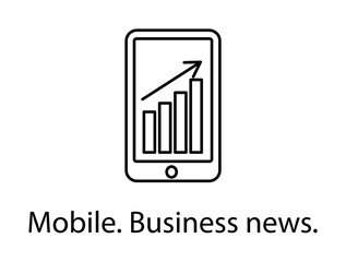 mobile business chart icon illustration on transparent background