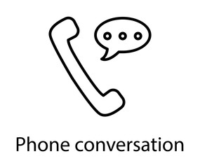phone conversation icon illustration on transparent background