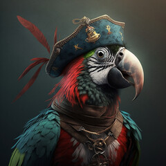 Pirate parrot. Generative AI.