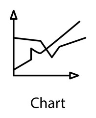 chart icon illustration on transparent background