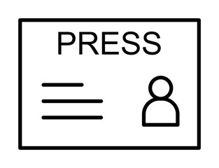 business card of a journalist icon illustration on transparent background