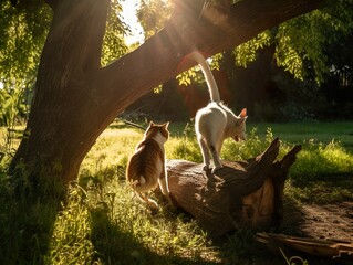 Harmonie zwischen Katzen und Hunden - eine einzigartige Beziehung