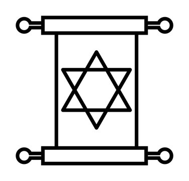 recommend clip art: Talmud outline icon illustration on transparent background