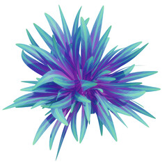 Obraz premium Tropical grass leaves texture. Holographic neon colors.