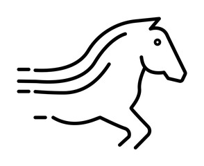 the horse is on the run icon illustration on transparent background