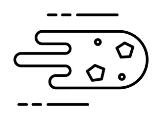 flying meteorite icon illustration on transparent background © Anar