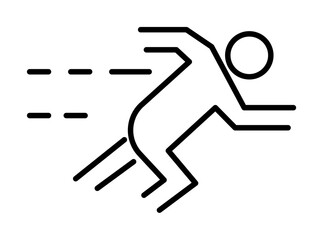 running man icon illustration on transparent background