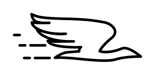 flying bird icon illustration on transparent background