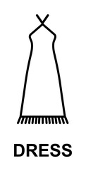 long dress icon illustration on transparent background