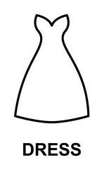 dress with decolletage icon illustration on transparent background