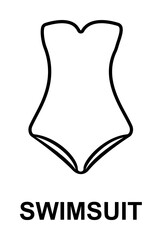 one-piece swimsuit icon illustration on transparent background