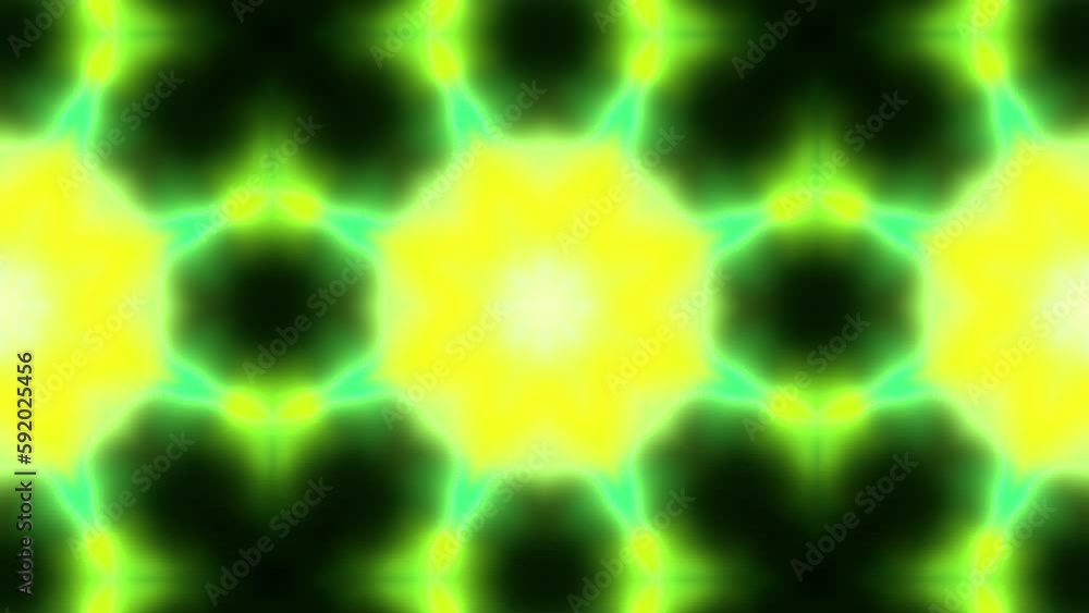 Poster psychedelic kaleidoscope pattern witn blinking fast shapes. motion. very fast changing bright shapes