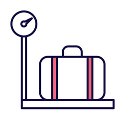 baggage scales icon illustration on transparent background