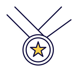 medal icon illustration on transparent background