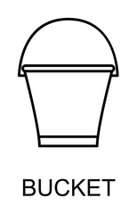 bucket icon illustration on transparent background