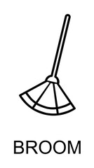 broom stick icon illustration on transparent background