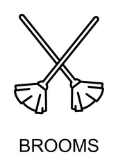 brooms icon illustration on transparent background