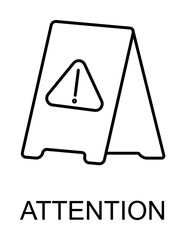 outdoor sign attention icon illustration on transparent background