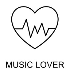 music lover icon illustration on transparent background