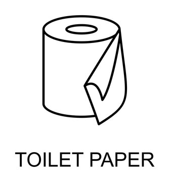 toilet paper icon illustration on transparent background