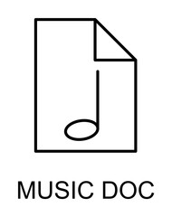 music doc icon illustration on transparent background