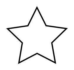 five pointed star line icon illustration on transparent background