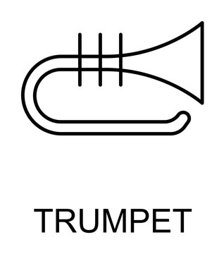 trumpet icon illustration on transparent background