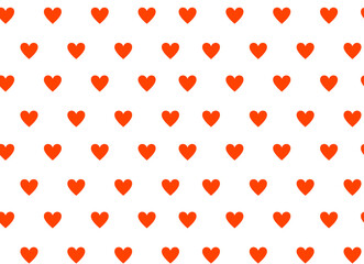 Classic red Hearts Seamless Pattern. Trendy flat style design for Valentine's day, Mother's day, Holidays, Birthday, textile, wrapping paper. Red hearts on white background. Vector illustration