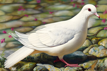 White dove in the park Generative Art