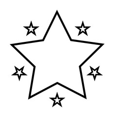 stars line icon illustration on transparent background