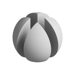 Abstract three-dimensional sphere design element. 3d infographic presentation ball icon.