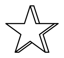 3d star line icon illustration on transparent background