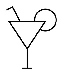cocktail icon illustration on transparent background