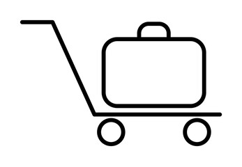 trolley for a suitcase icon illustration on transparent background