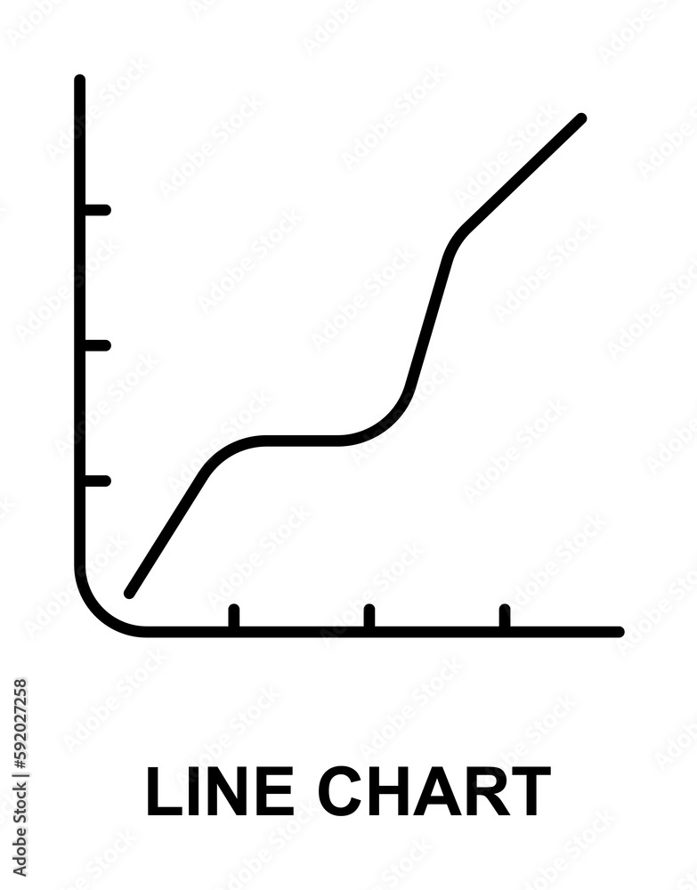 Poster line chart icon illustration on transparent background