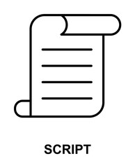 script sign icon illustration on transparent background