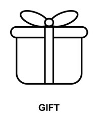gift box icon illustration on transparent background