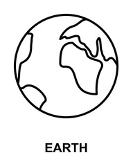 earth icon illustration on transparent background