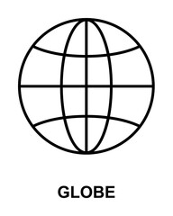 globe icon illustration on transparent background